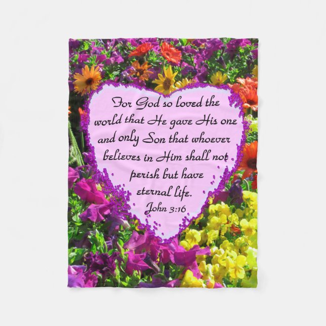 LILA WILDBLUME JOHN 3:16 FLEECEDECKE (Vorderseite)