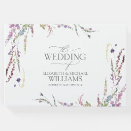 Lila Wildblume Kalligraphie Hochzeit Gästebuch