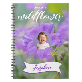 Lila Wildblume Kid's Custom Foto und Name Notizblock