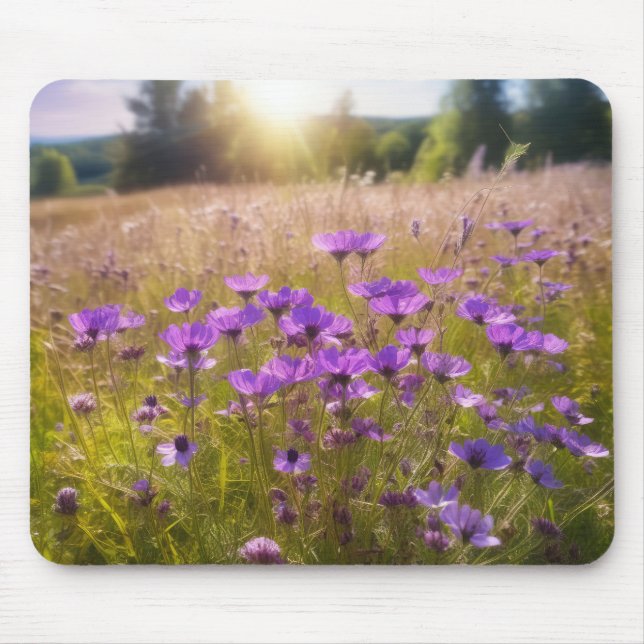 Lila Wildblume Mousepad (Vorne)