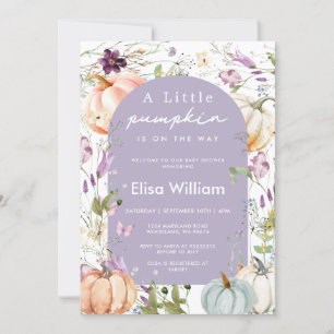 Lila Wildblume Pumpkin Baby Dusche Garten Party Einladung