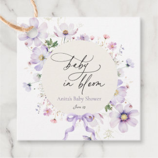 Lila Wildblume Wreath Baby in Bloom Geschenkanhänger