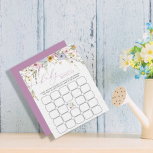 Lila Wildblumen Baby-Bingo-Spielkarte