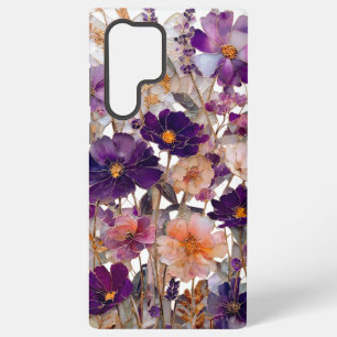 Lila Wildblumen-Blumenmuster Samsung Galaxy Hülle