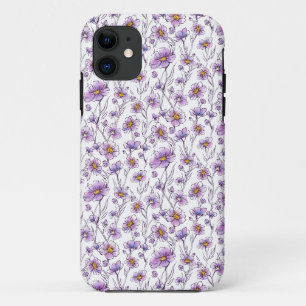 Lila Wildblumen-Botanikmuster-Design Case-Mate iPhone Hülle