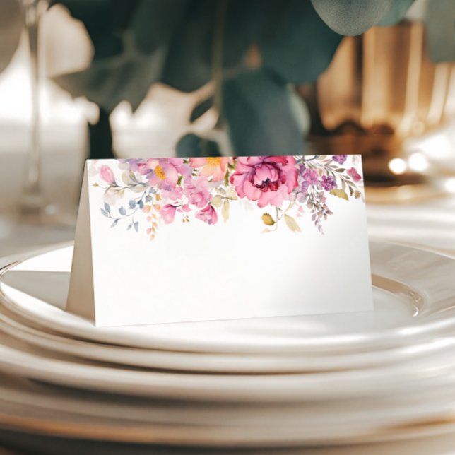 Lila Wildblumen Hochzeit Platzkarte (Von Creator hochgeladen)