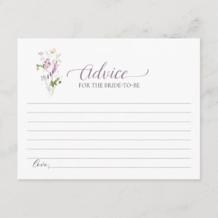 Lila Wildblumen-Hochzeitsrat Für Die Braut-Karte Begleitkarte