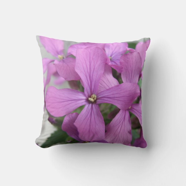 Lila Wildblumen Pilze Kissen (Vorderseite)