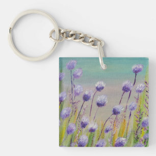 Lila Wildblumen Schlüsselanhänger