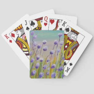 Lila Wildblumen Spielkarten