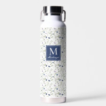 Lila Wildblumen-Wasserfarbe-Monogramm-Name