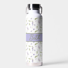 Lila Wildblumen-Wasserfarbe-Monogramm-Name Wasser 