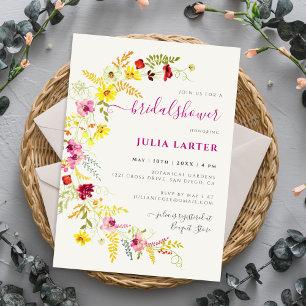 Lila Wilde Orchideen Blumen Kranz Braut Dusche Einladung
