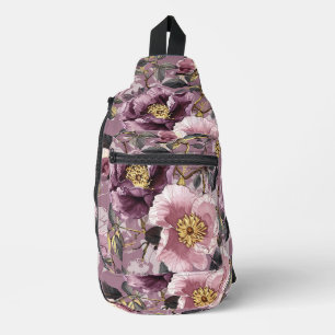 Lila Wilde Rose Druckknopfbeutel Crossbody Bag