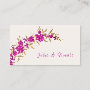 Lila Wilde Trompetenrebe Blumen Garten Hochzeit Platzkarte