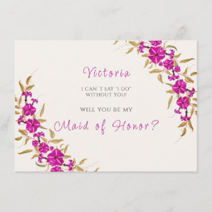 Lila Wilde Trompetenreben-Blumen-Garten-Hochzeit Menükarte