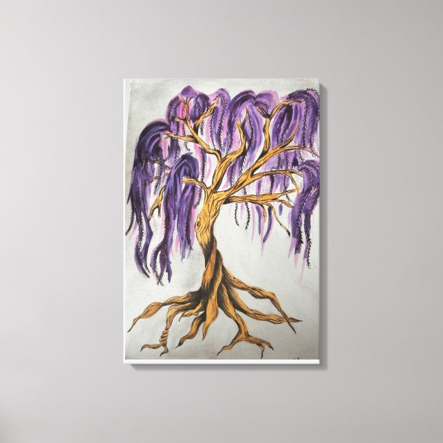 Lila Willow Tree Canvas Print Leinwanddruck (Vorderseite)