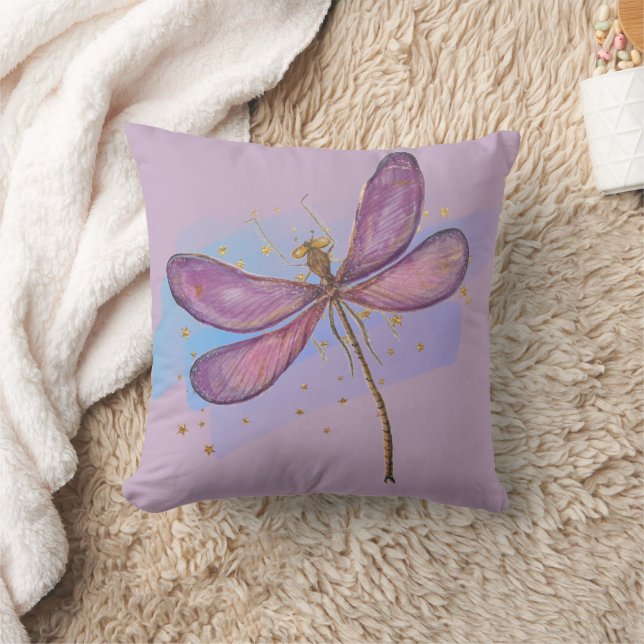 Lila Wingcolor-Libelle Kissen (Decke)