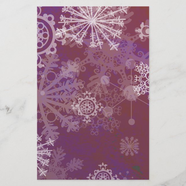 Lila Winter Briefpapier (Vorderseite)