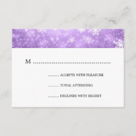 Lila Winter Wonderland Elegante Hochzeit UAWG RSVP Karte