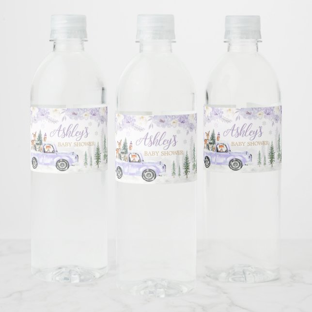 Lila Winter Woodland Kinderdusche (Flaschen)