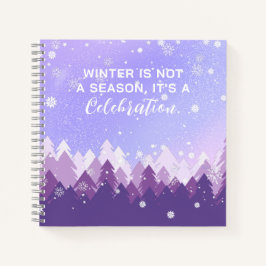 Lila Winterangebot im Friedlichen Schnee Notizbuch