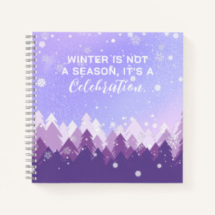 Lila Winterangebot im Friedlichen Schnee Notizbuch