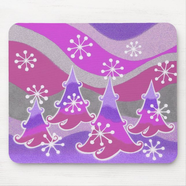 Lila Winterbäume Mousepad (Vorne)