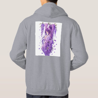 Lila Wisteria-Anime-Mädchen-Kunst Hoodie