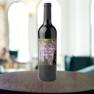 Lila Wisteria Blooms Personalisiert ändern Weinetikett