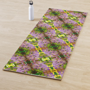 Lila Wisteria Blume Abstraktes Muster Yogamatte