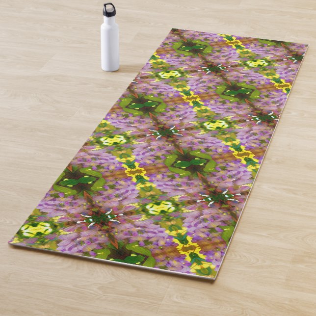 Lila Wisteria Blume Abstraktes Muster Yogamatte (Beispiel)