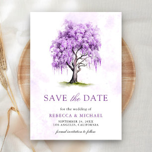 Lila Wisteria Blumenbaum Hochzeit Save The Date