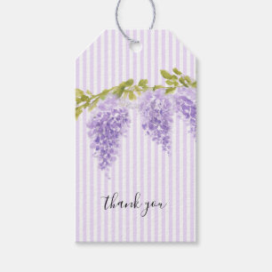 Lila Wisteria-Blüten Hochzeitsstreifen nach Maß Geschenkanhänger