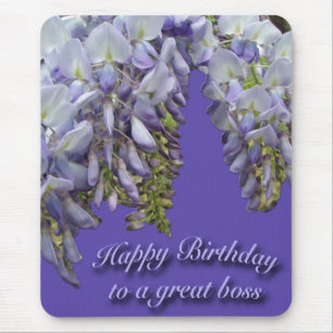 Lila Wisteria Boss Happy Birthday Mousepad