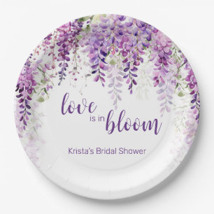 Lila Wisteria Brautparty Pappteller