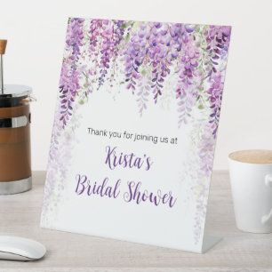 Lila Wisteria Brautparty Sockelschild
