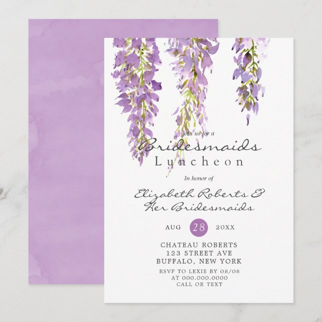Lila Wisteria Bridesmaids Luncheon (Vorne/Hinten)