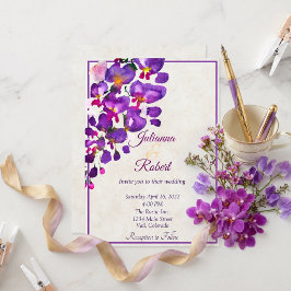 Lila Wisteria Budget Hochzeitseinladung Einladung