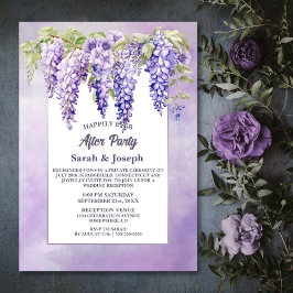 Lila Wisteria Floral Wedding After Party Einladung