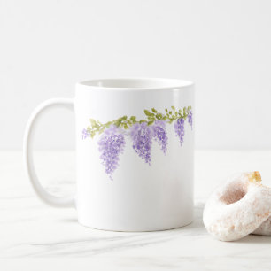 Lila Wisteria Frühlingsblumenmalerei Kaffeetasse