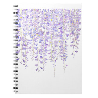 lila Wisteria in blühender Wasserfarbe 2021 Notizblock