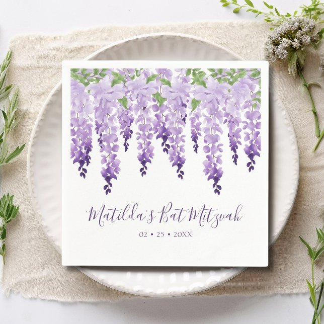 Lila Wisteria Locarno | Bat Mitzvah Serviette (Von Creator hochgeladen)