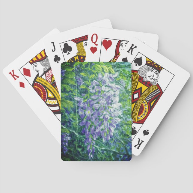 Lila Wisteria Playing Cards Spielkarten (Rückseite)