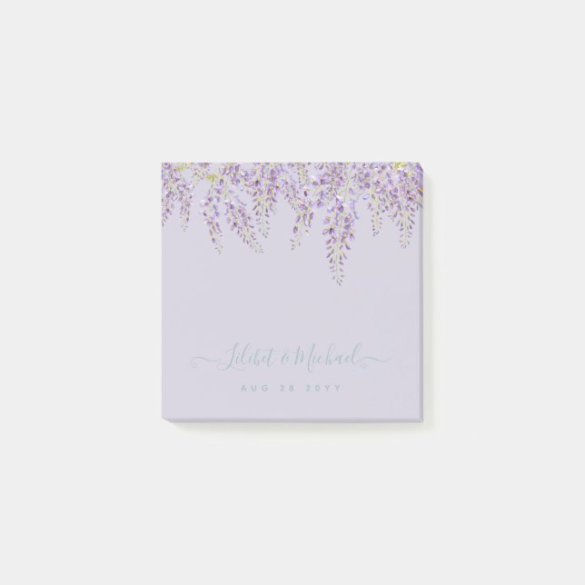 Lila Wisteria Sage Blumengarten Hochzeit Post-it Klebezettel (Vorderseite)