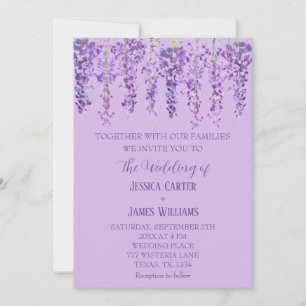 Lila Wisteria Watercolor Lavendel Wedding Einladung
