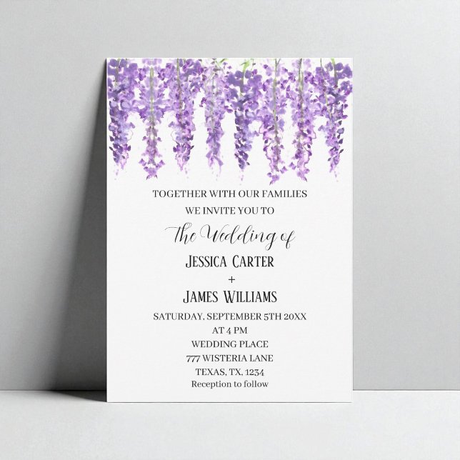 Lila Wisteria Watercolor Lavendel Wedding Einladung (Von Creator hochgeladen)