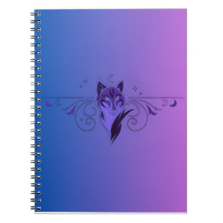 Lila Wolf Notizbuch Notizblock