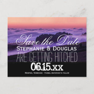 Lila Wolken Save the Date Postkarten