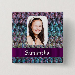 Lila Wollvorlage Button